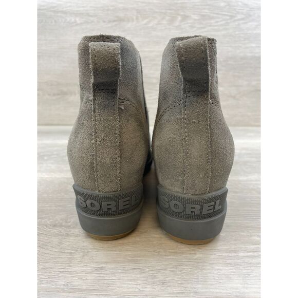 Sorel Evie II Women's Boot Chelsea Bootie Slip-On Wedge Leather US 9 Gray Shoes - Picture 5 of 10